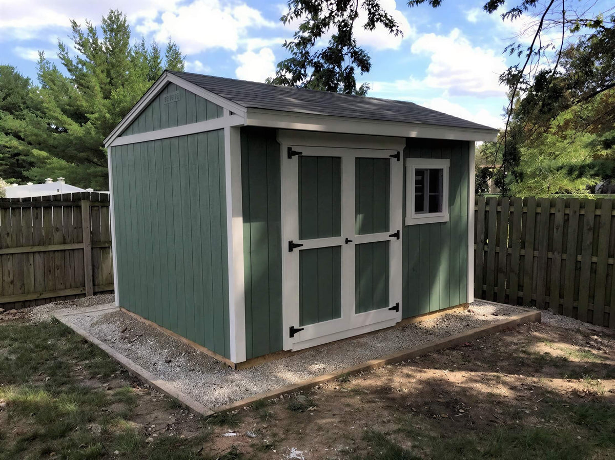 Customer built saltbox shed using sheding's 12'long x 10' wide saltbox style shed plan