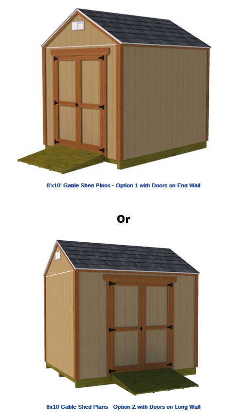 8x10 Gable Shed Plan