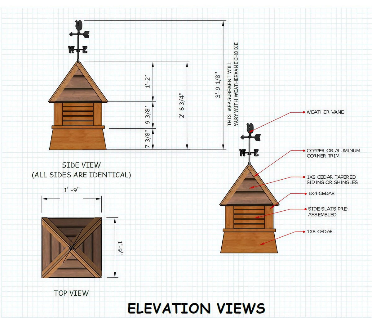 Free cupola plans with every shed plan purchase at shedking.