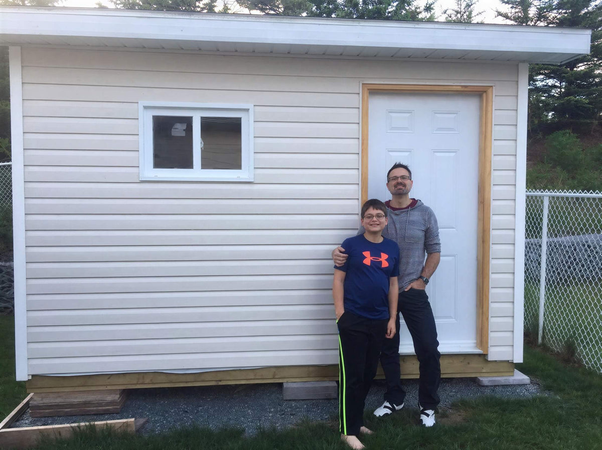 Customer built 10x12 gable shed using shedking's 10' wide x 12' long Gable Shed Plans