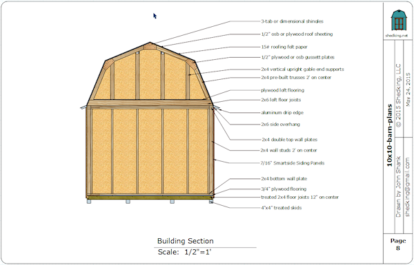 10x10 Barn Shed Plan