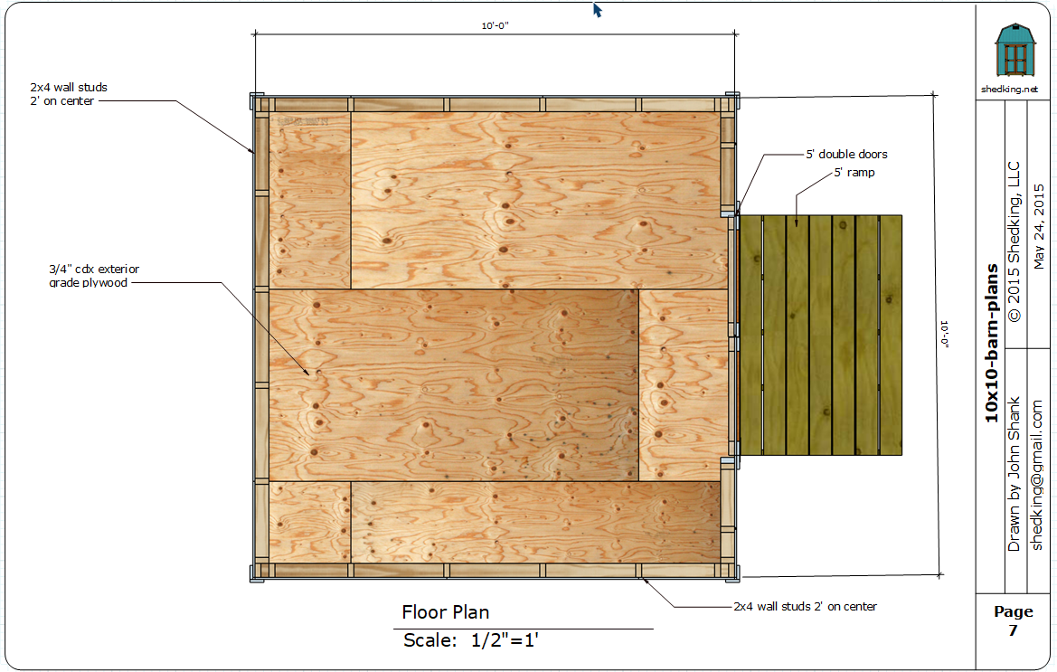 10x10 Barn Shed Plan