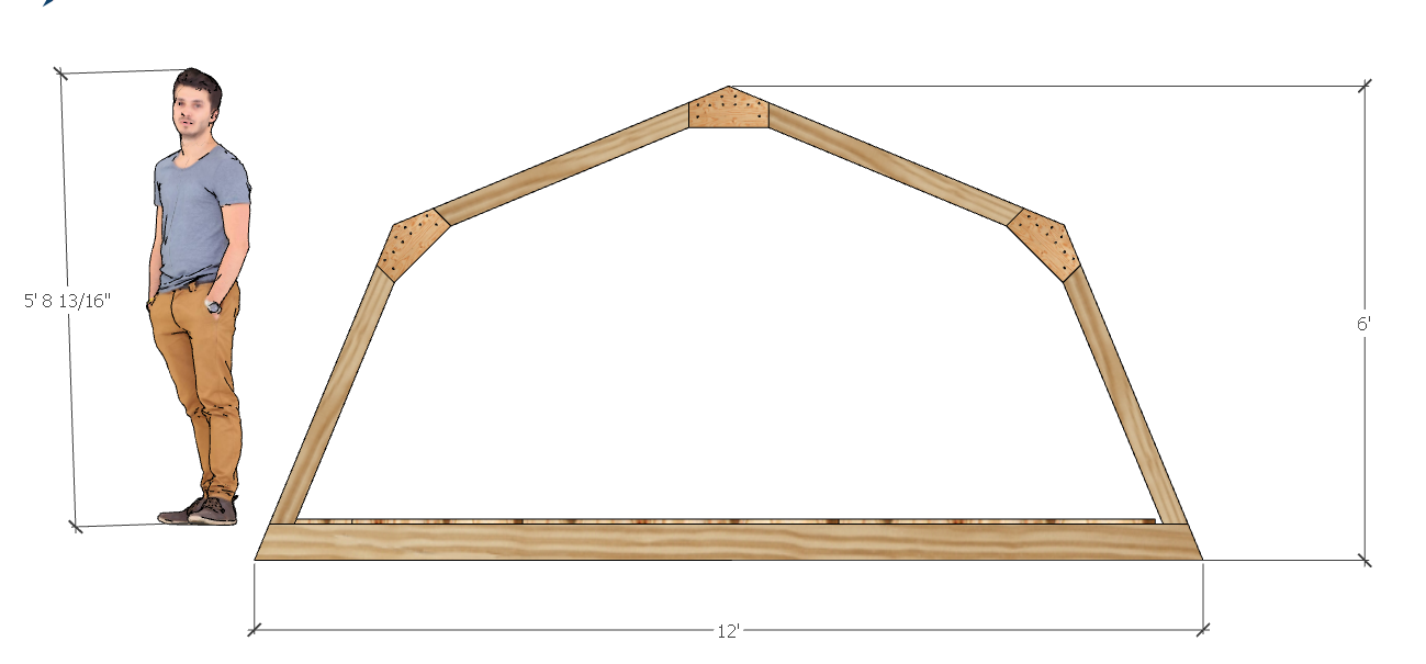 Barn Truss 12' wide x 6' tall