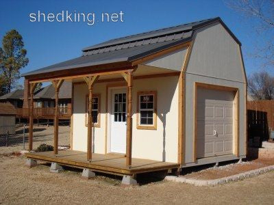 12x16 Barn With Tall Loft and Front Porch Plans