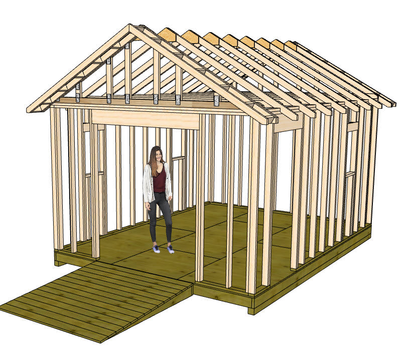 12x16 Gable with Roll Up Shed Door