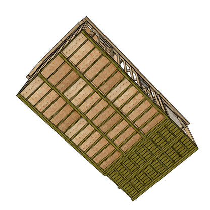 12x16 Barn With 6' Front Porch Plan