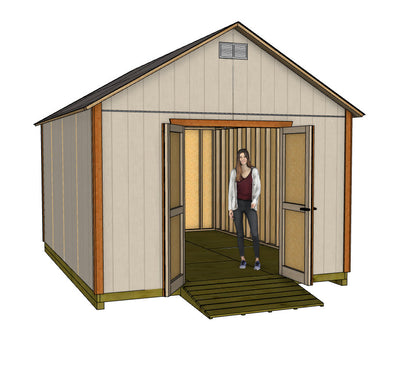 12x16 Gable Shed Plans