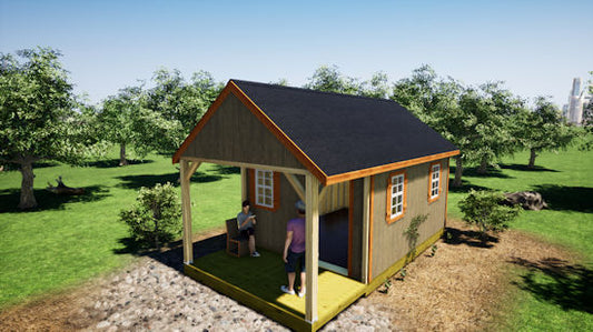 12x22 Gable Shed w/Porch Plans