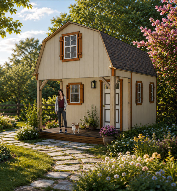 12x16 Barn With 6' Front Porch Plan