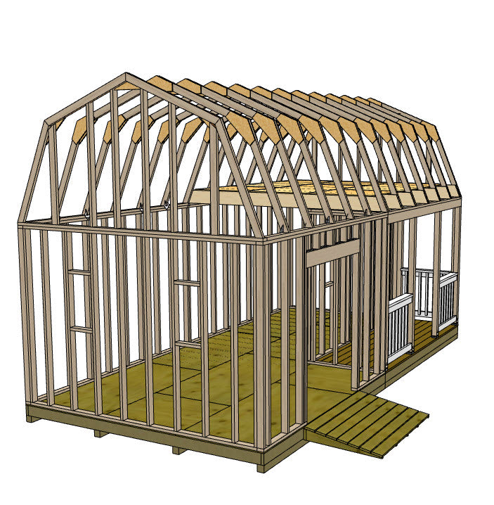 12x24 Barn With Porch Plan