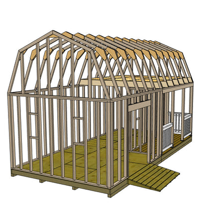 12x24 Barn With Porch Plan