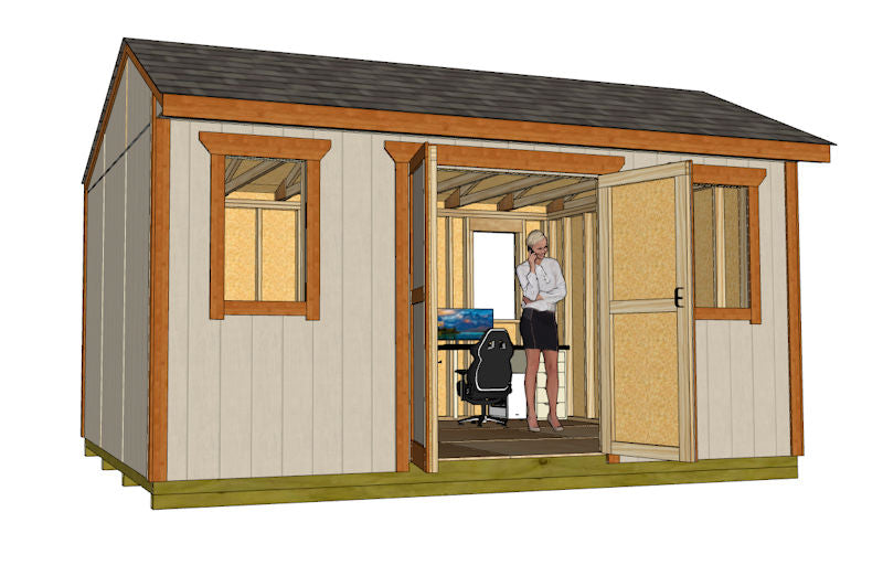16x12 Saltbox Shed Plan