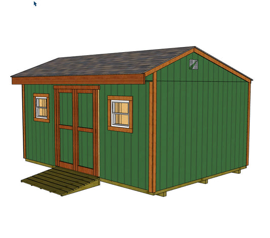 16x12 Saltbox Shed Plan