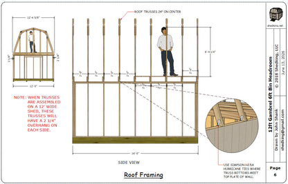 Barn Truss 12' wide With  6'8" Headroom