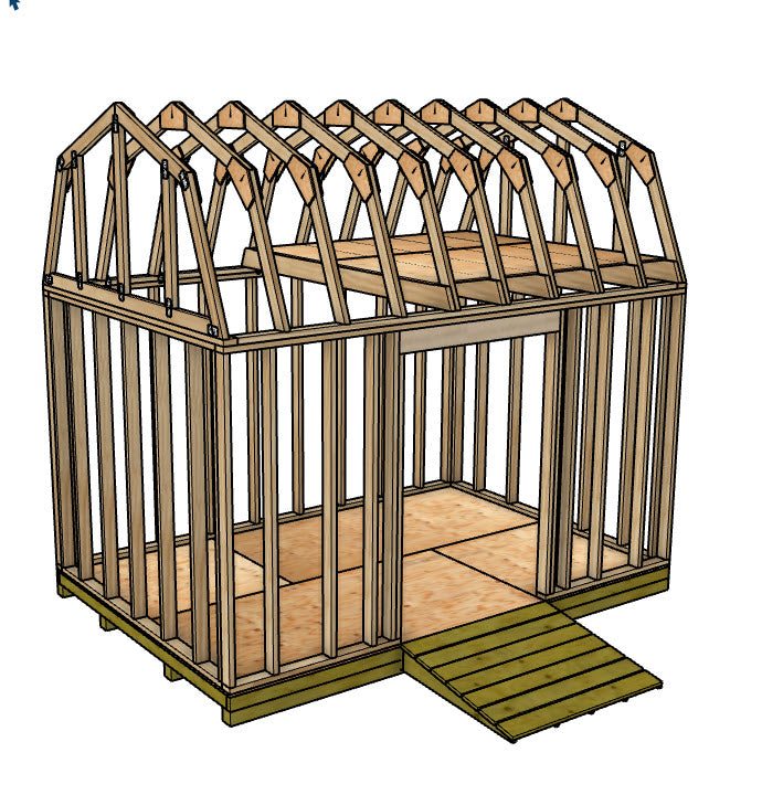 8x12 Barn Shed With Loft Plan