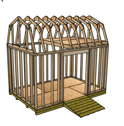 8x12 Barn Shed With Loft Plan