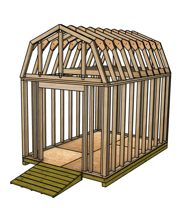8x12 Barn Shed With Loft Plan