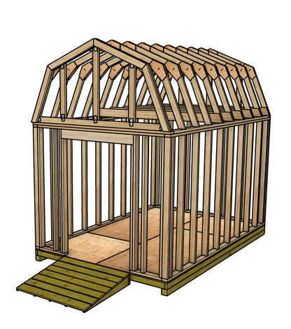 8x12 Barn Shed With Loft Plan