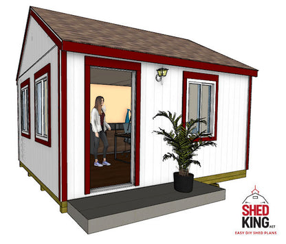 12x16 Backyard Office Shed Plan