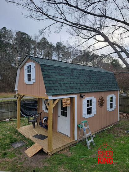 12x16 Barn With 6' Front Porch Plan