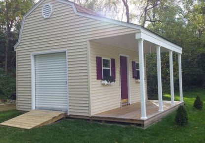 12x16 Barn With Tall Loft and Front Porch Plans