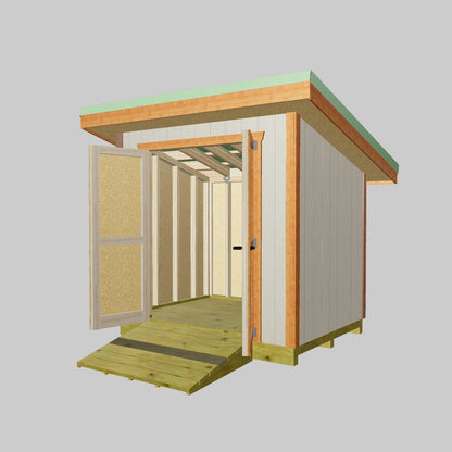 3d shed model for the 6x8 lean-to shed plan