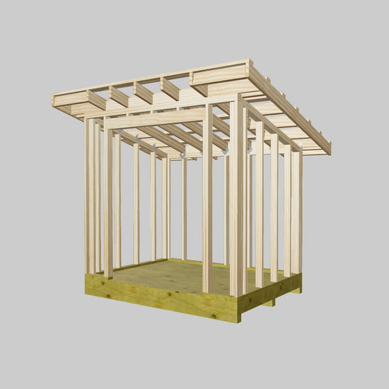 3d Lean-to shed model
