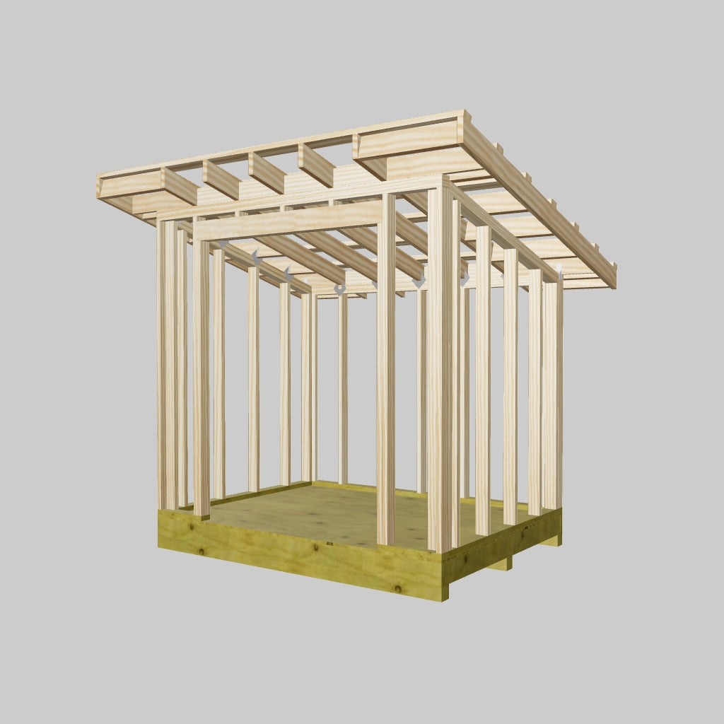 3d Lean-to shed model