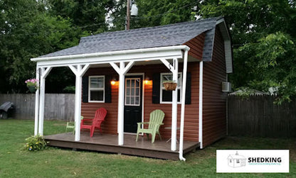 12x16 Barn With Tall Loft and Front Porch Plans