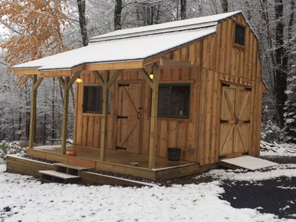 12x16 Barn With Tall Loft and Front Porch Plans